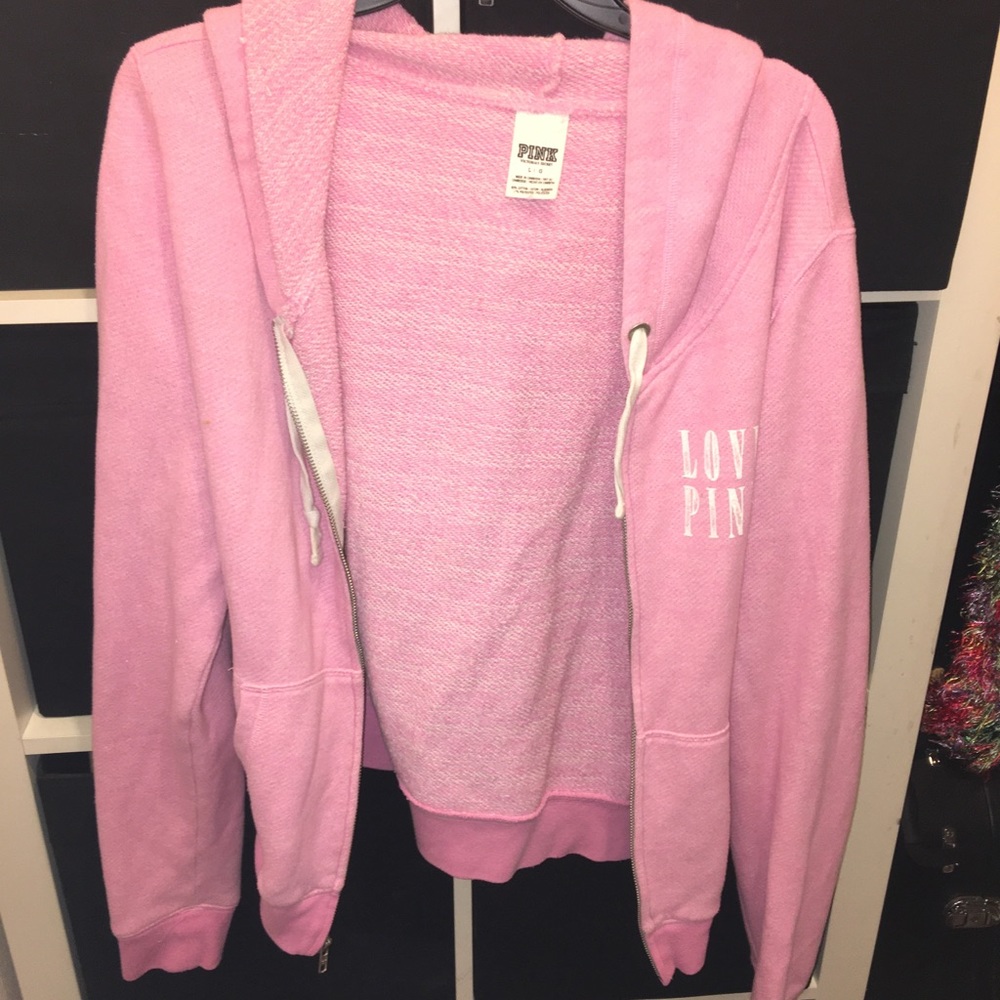 Zip up hoodie! Pink VS